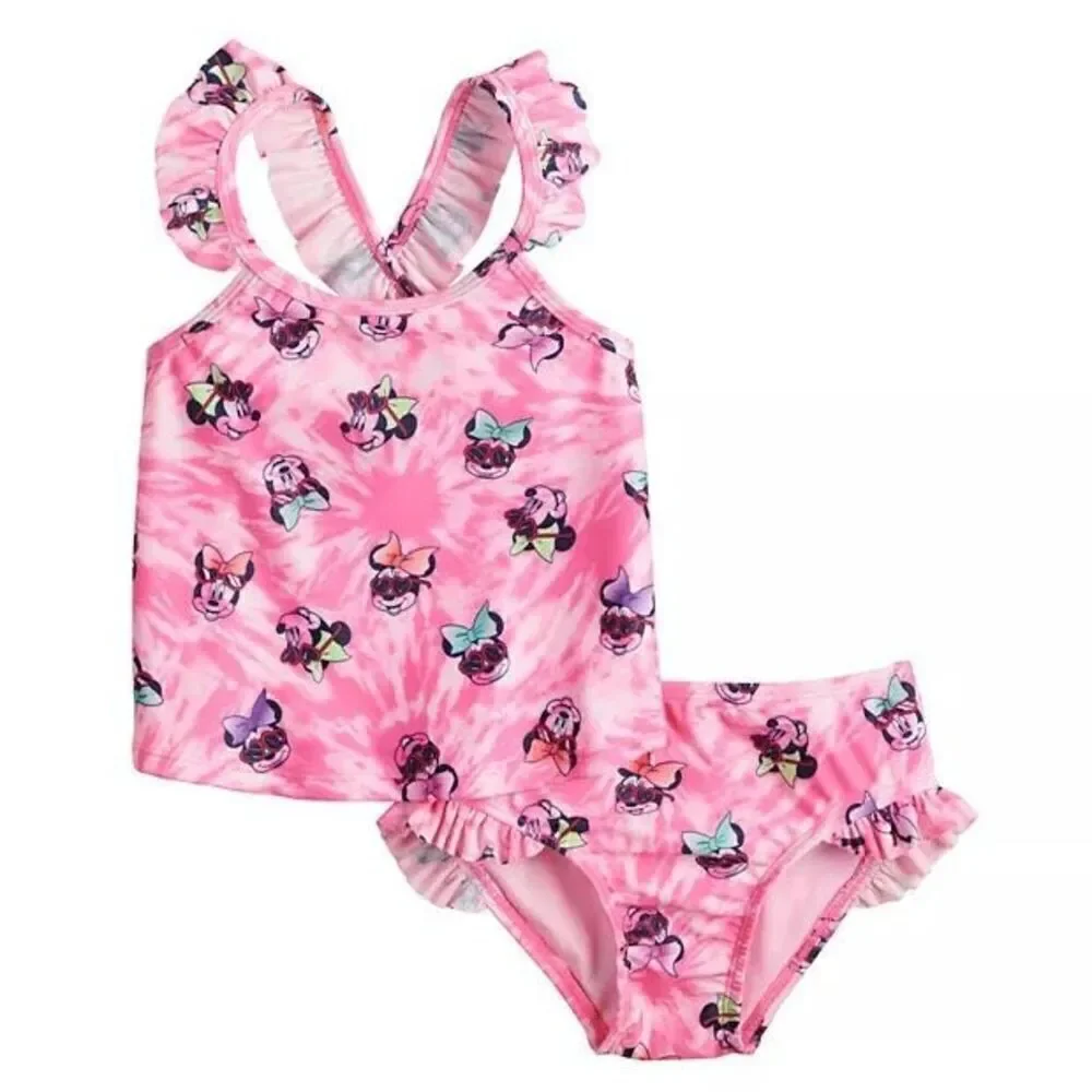 Baby Girls Jumping Beans x Disney Minnie Mouse Tie Dye Tankini Swimsuit  Sz 18 m
